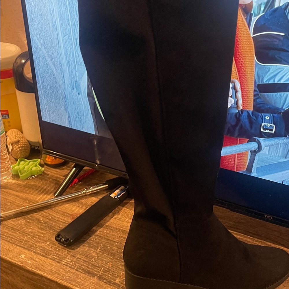 Fashion Nova Sleek Black Over the Knee Boots